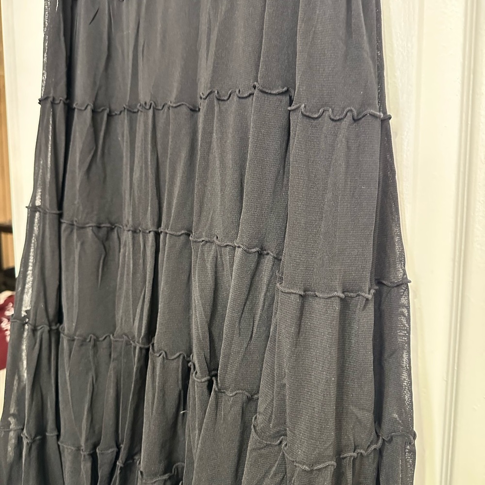 Studio M Charcoal Tiered Maxi Skirt